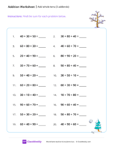 Add whole tens (3 addends)