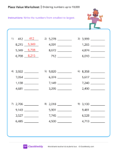 Ordering numbers (up to 10,000)