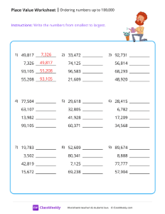 Ordering numbers (up to 100,000)