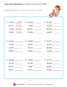 Ordering numbers (up to 100,000)