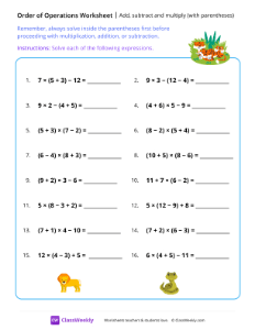 Add, subtract and multiply (with parentheses)