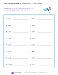 Expanded form (3 and 4 digit numbers)