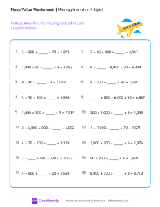 Missing place value (4 digits)