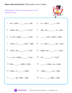 Missing place value (4 digits)