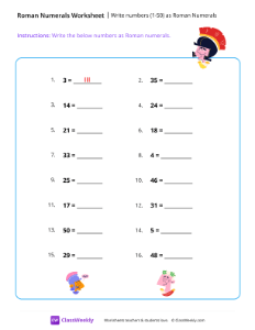 Write numbers (1-50) as Roman Numerals