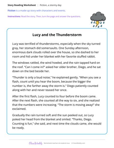 Lucy and the Thunderstorm (Fiction Passage)