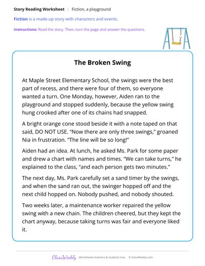 The Broken Swing (Fiction Passage)