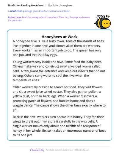 Honeybees at Work (Nonfiction Passage)
