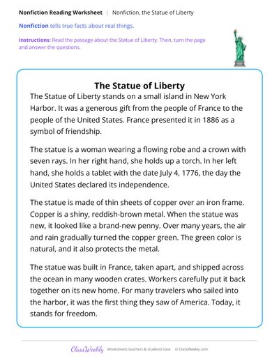 The Statue of Liberty (Nonfiction Passage)