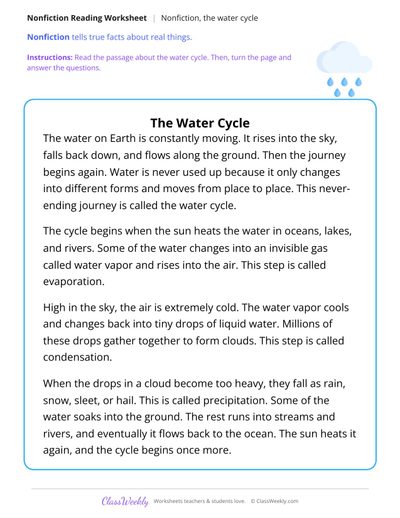 The Water Cycle (Nonfiction Passage)