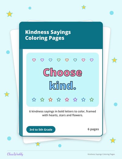 Kindness Sayings Coloring Pages