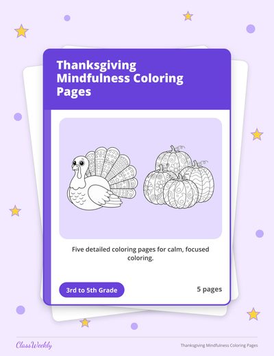 Thanksgiving Mindfulness Coloring Pages