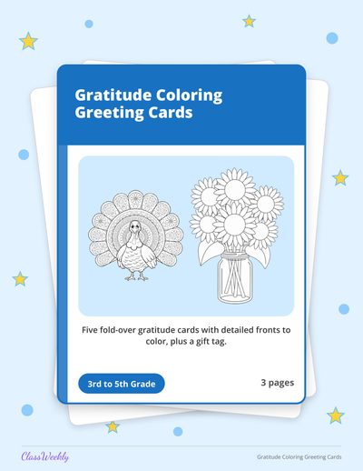 Gratitude Coloring Greeting Cards