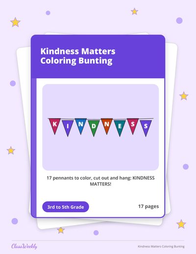 Kindness Matters Coloring Bunting