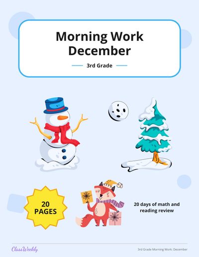3rd Grade Morning Work: December