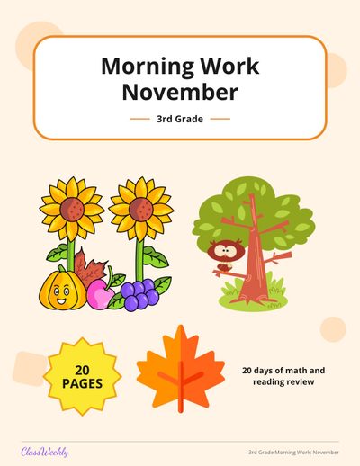 3rd Grade Morning Work: November