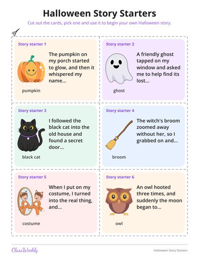 Halloween Story Starters and Story Planner