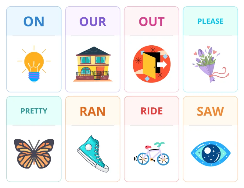 Kindergarten Dolch Sight Word Flashcards - Page 4