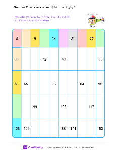 Skip counting by 3s - Fly - Free Printable 1st Grade Math Worksheet ...
