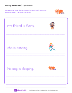 First Word Capitalization - Lazy Pup