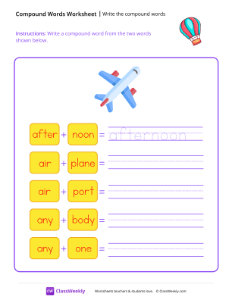 Write the compound words - Hot Air Balloon