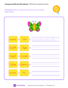 Write the compound words - Award