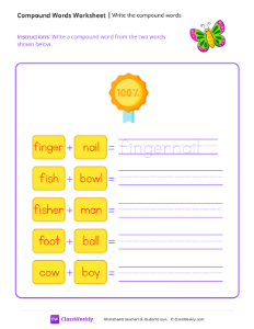 Write the compound words - Butterfly