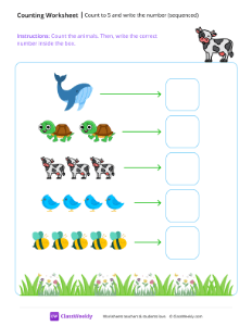 Count to 5 and write the number (sequenced) Worksheets for Kindergarten ...