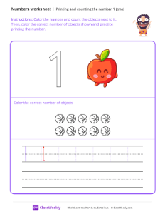 Count and Print Worksheets | Pre-K Numbers & Counting | ClassWeekly