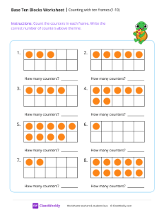 Counting with ten frames (1-10) - Turtle - Free Pre-K Math Worksheet ...