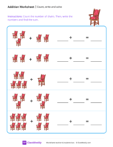 Count, write and solve (up to 10) Worksheets | Pre-K Numbers & Counting ...