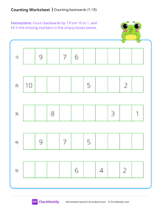 Counting backwards (1-10) - Frog | Pre-K Math | ClassWeekly