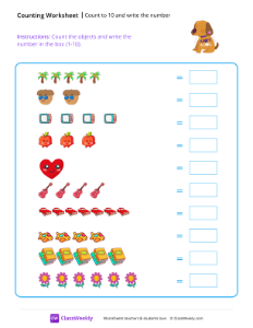 Counting Objects (1-10) - Dog Love | Pre-K Math | ClassWeekly