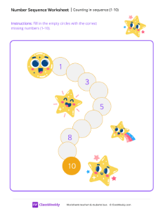 Counting in sequence (1-10) - Happy Star | Pre-K Math | ClassWeekly