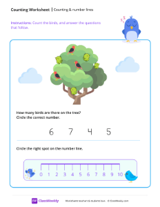 Counting and number lines Worksheets | Pre-K Numbers & Counting ...