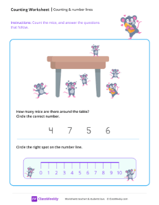Counting and using number lines Worksheets for Pre-K | Free Printable ...