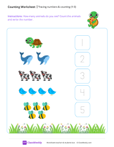 Tracing numbers & counting (1-5) Worksheets | Pre-K Numbers & Counting ...