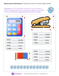 Estimating lengths (inches) Worksheets for 3rd Grade | Free Printable ...
